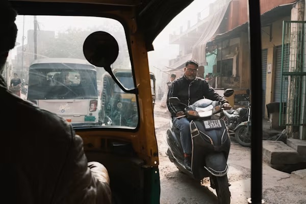 Man on a scooter in an Indian street